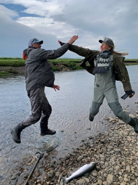 Celebrating with a jump! Celebrating with a jump!